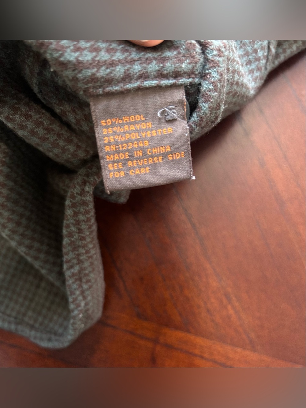 Men's Long-Sleeve Shirt Jacket in Olive 50% wool 25% rayon size s - Picture 8 of 9